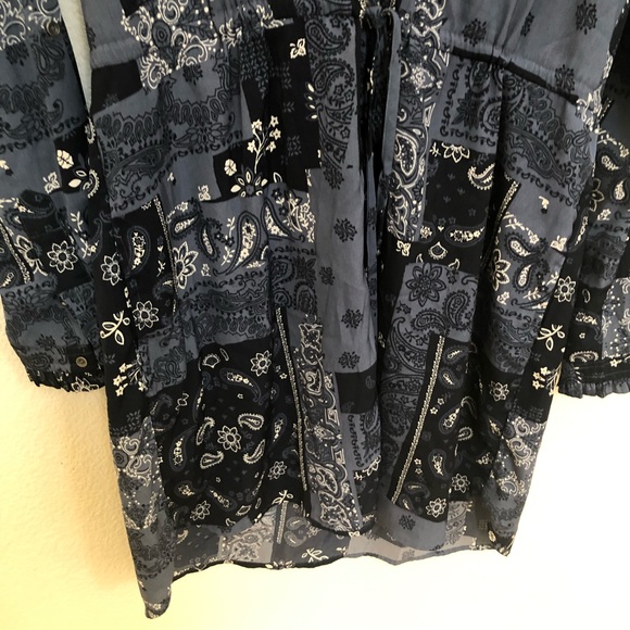 Abercrombie & Fitch Blue Patterned Long Sleeve Dress - Picture 13 of 15